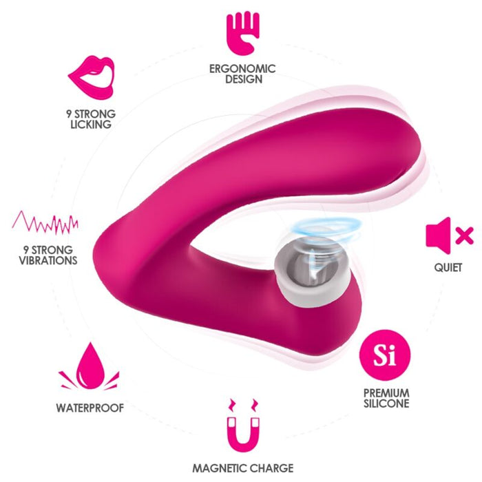 Armony Secretkiss Estimulador Con Lengua Clitoris & Vibrador Curvo 23 Cm