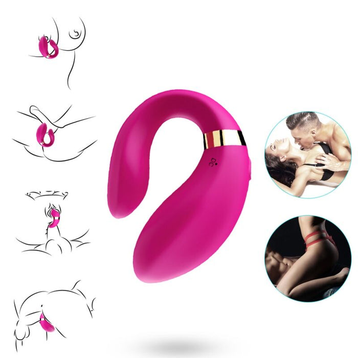 Armony Crescent Vibrador Pareja Control Remoto Fucsia