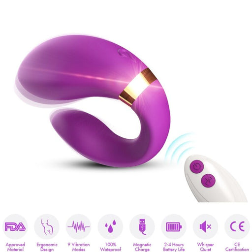 Armony Crescent Vibrador Pareja Control Remoto Fucsia