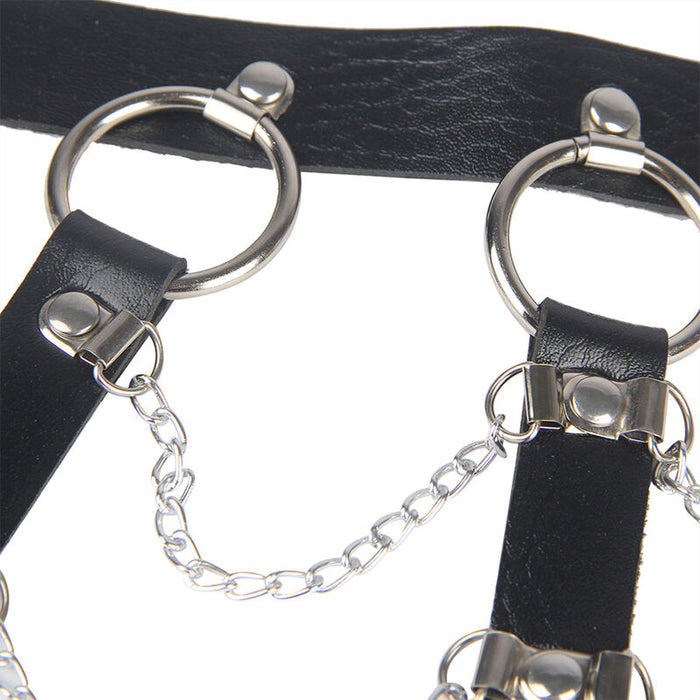 Subblime Arnes De Pecho Cadenas Cuero Negro