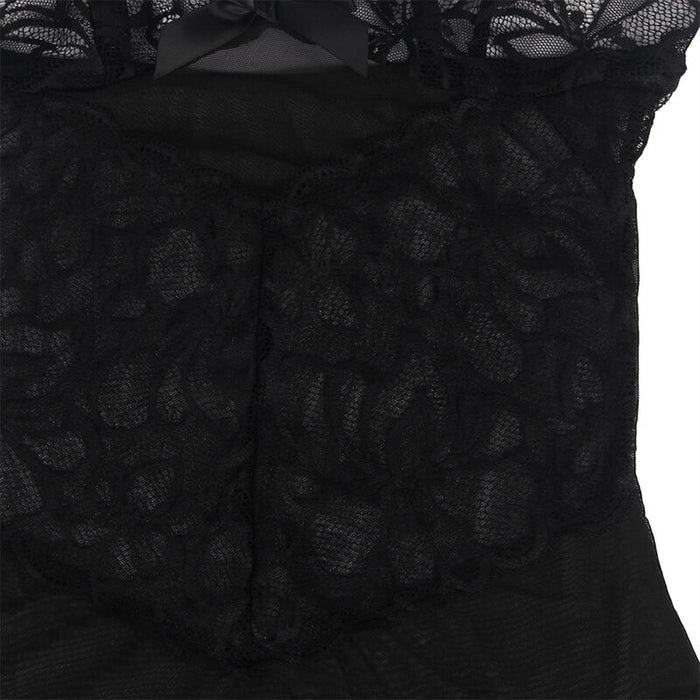 Subblime Babydoll Con Tirantes Ajustables Y Estampado Floral De Encaje Transparente Negro