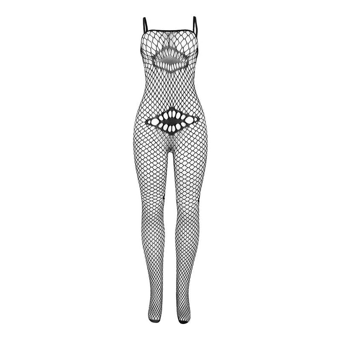 Subblime Bodystocking De Rejilla Con Detalle En Pecho Y Vientre Negro Talla Unica