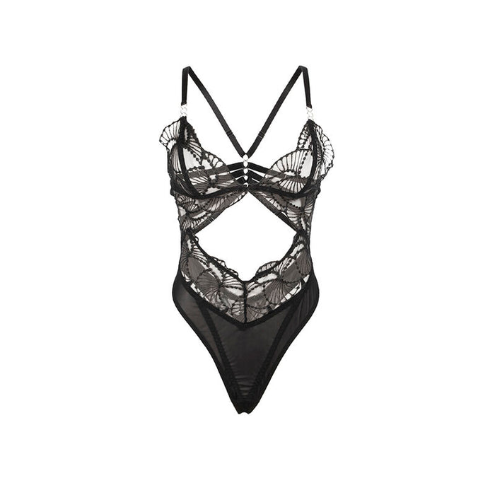 Subblime Body Transparente Con Encaje Hueco Negro
