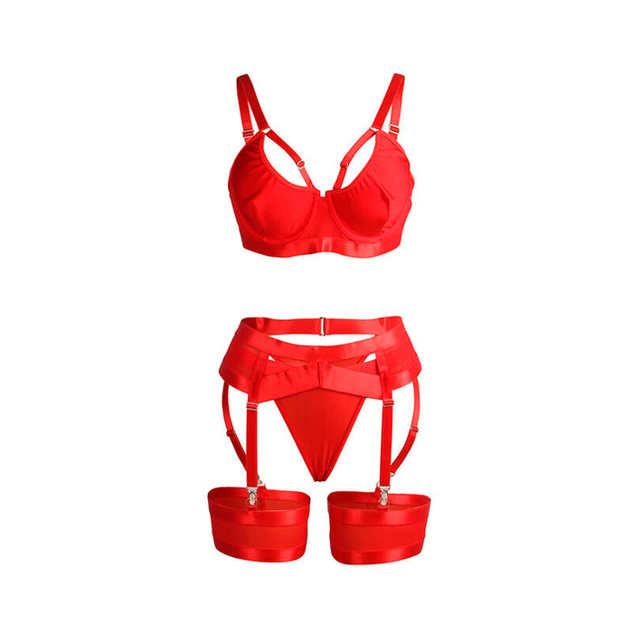 Subblime Set Sujetador Con Liguero Bondage Rojo