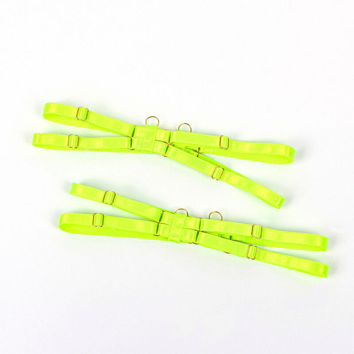 Subblime Set Sujetador Con Collar Y Detalles Para Piernas Verde Fluorescente