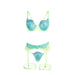 Subblime Set Sujetador Con Encaje Y Ligueros Verde Y Azul