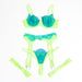 Subblime Set Sujetador Con Encaje Y Ligueros Verde Y Azul