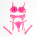 Subblime Set Sujetador Con Encaje Y Ligueros Rosa Y Morado