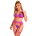 Subblime Set Sujetador Con Encaje Y Ligueros Rosa Y Morado