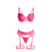 Subblime Set Sujetador Con Encaje Y Ligueros Rosa Y Morado