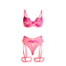 Subblime Set Sujetador Con Encaje Y Ligueros Rosa Y Morado