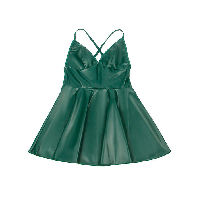 Subblime Vestido Con Tirantes De Cuero Verde