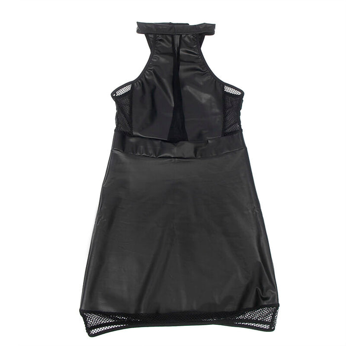Subblime Vestido Cuello Halter Con Transparencias Negro