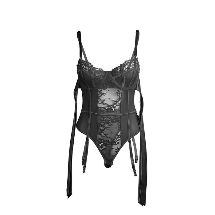 Subblime Body De Encaje Con Lazos Y Ligas Negro