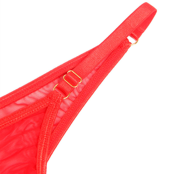 Subblime Conjunto Sujetador Con Cadenas Y Corazon De Malla Rojo