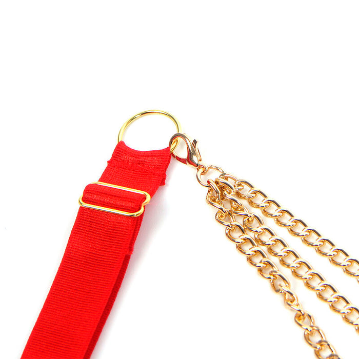 Subblime Conjunto Sujetador Con Cadenas Y Corazon De Malla Rojo