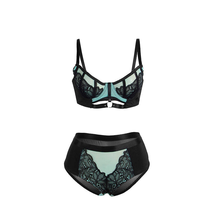 Subblime Conjunto Sujetador Con Cremallera De Malla De Charol Verde S/m