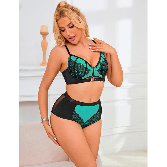 Subblime Conjunto Sujetador Con Cremallera De Malla De Charol Verde S/m