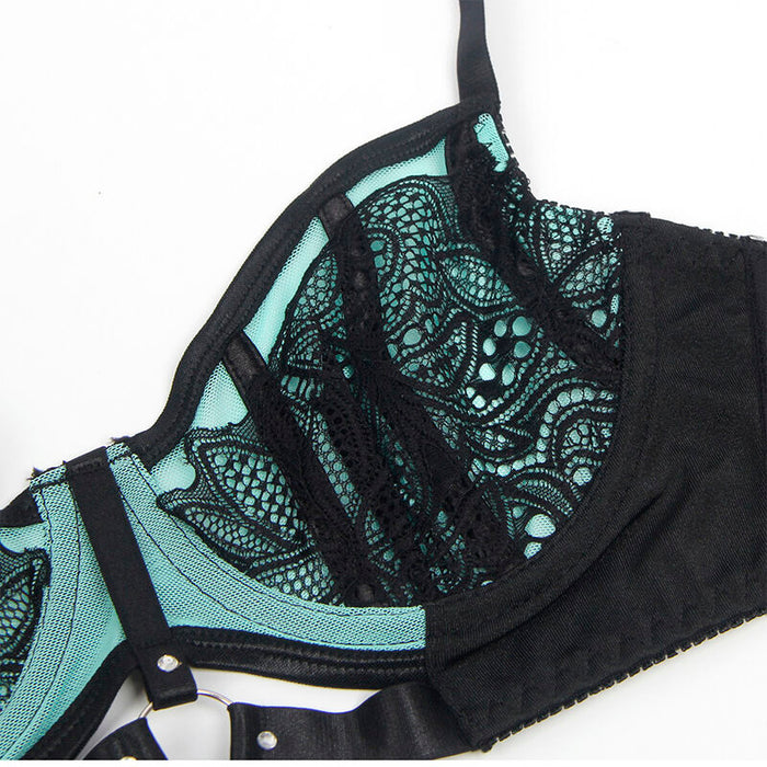 Subblime Conjunto Sujetador Con Cremallera De Malla De Charol Verde S/m