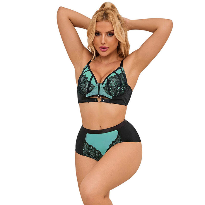 Subblime Conjunto Sujetador Con Cremallera De Malla De Charol Verde S/m