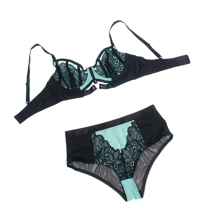 Subblime Conjunto Sujetador Con Cremallera De Malla De Charol Verde S/m