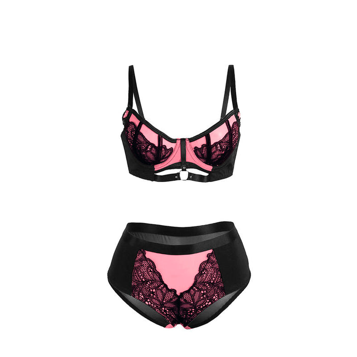 Subblime Conjunto Sujetador Con Cremallera De Malla De Charol Rosa