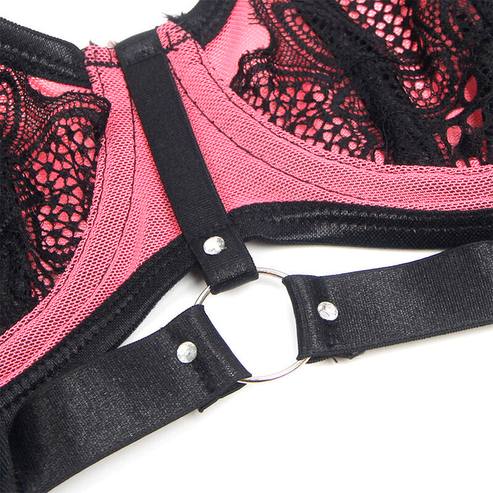 Subblime Conjunto Sujetador Con Cremallera De Malla De Charol Rosa