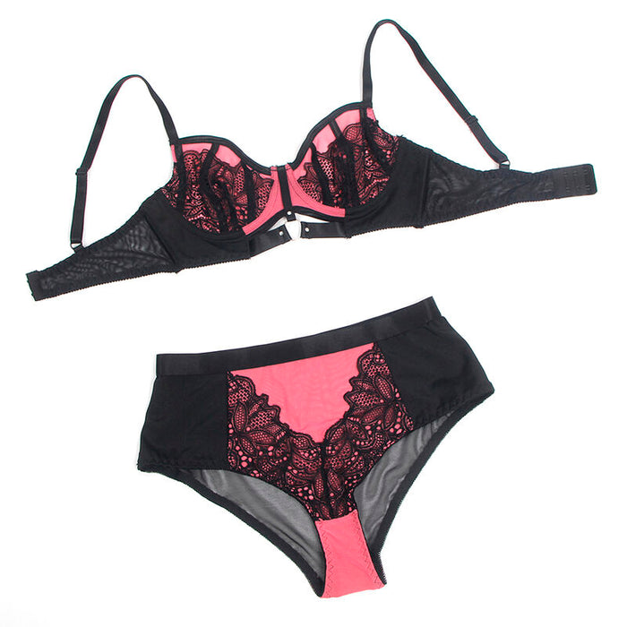 Subblime Conjunto Sujetador Con Cremallera De Malla De Charol Rosa