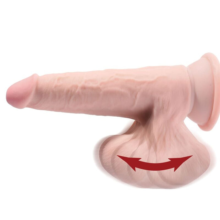 King Cock Plus 3d Triple Densidad Dildo Con Testículos En Movimiento 24.5 Cm